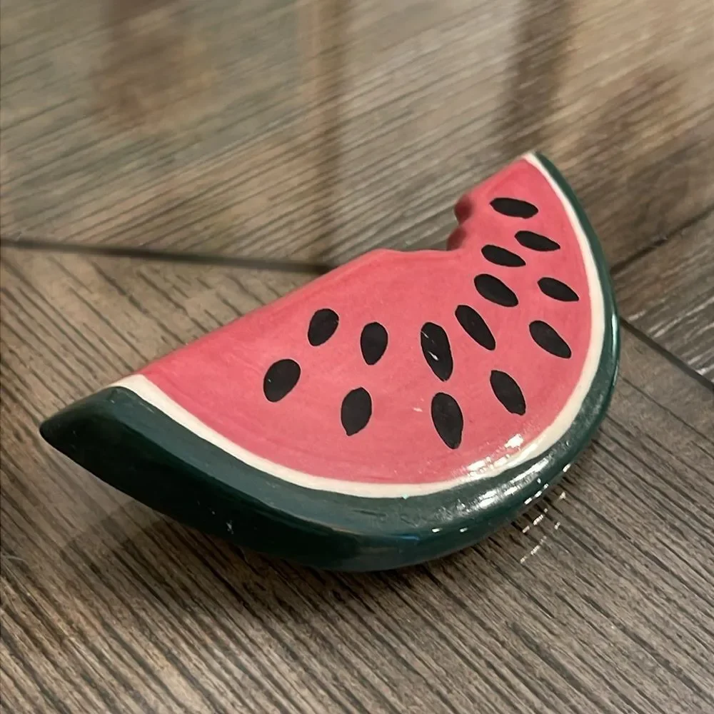 Vintage Watermelon Slice Ceramic Pin